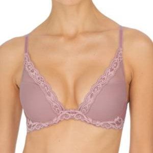 Natori  Feathers Contour Plunge Bra 730023  Size 34D  Woodrose/Cameo Rose NWT